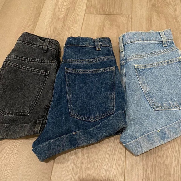 American Apparel Shorts Size 24 Gray Black Navy Dark Blue Denim Wash Light Wash - Picture 2 of 2